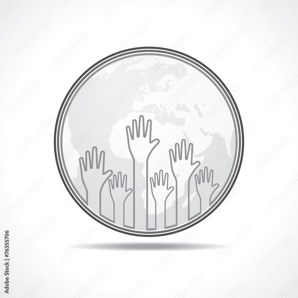 Obraz premium Hand background with earth stock vector