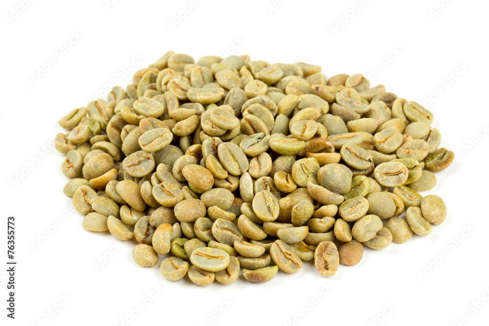 green coffee beans isolated on white background green coffee beans isolated on white background