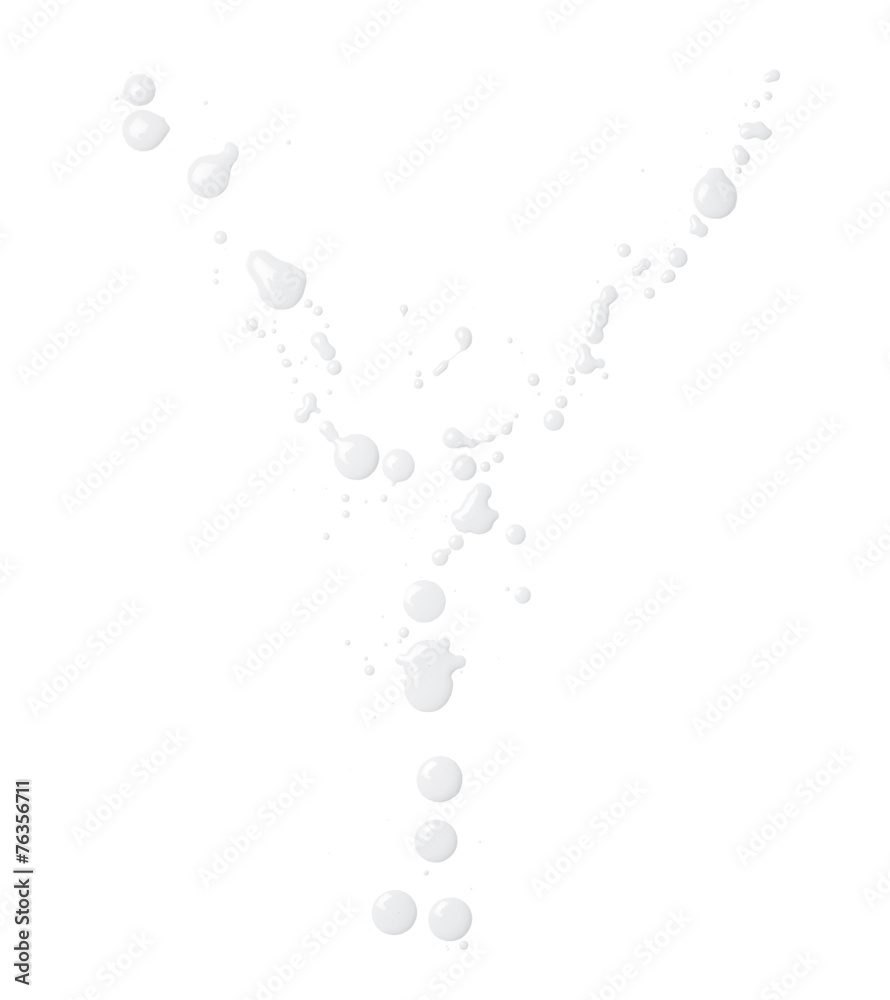 Letter made with the paint drops
