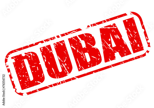Dubai red stamp text