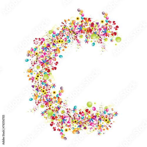 Fototapeta Naklejka Na Ścianę i Meble -  Floral letter C for your design.