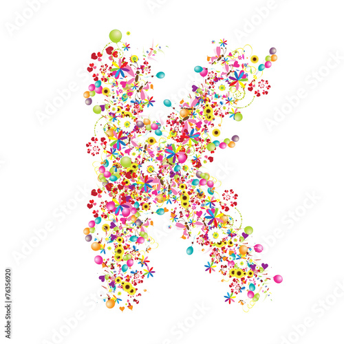 Floral letter K for your design.