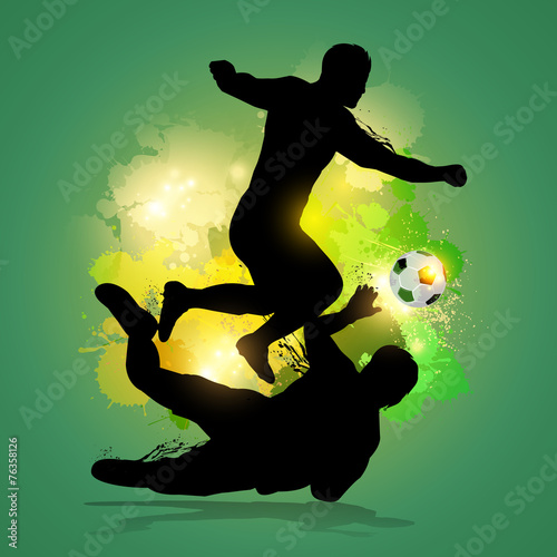 soccer player dribbles through goalkeeper