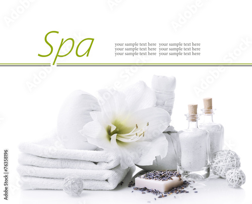 Spa setting isolated on white