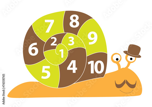 math snail on white background - vectors for kids
