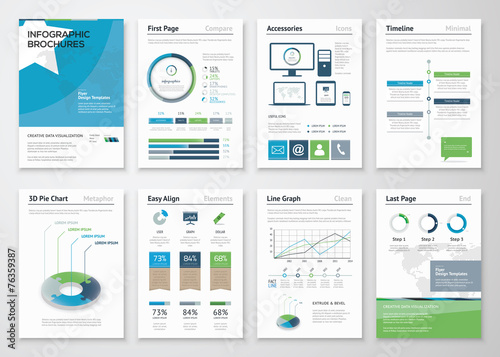 Collection Infographics elements for business brochures