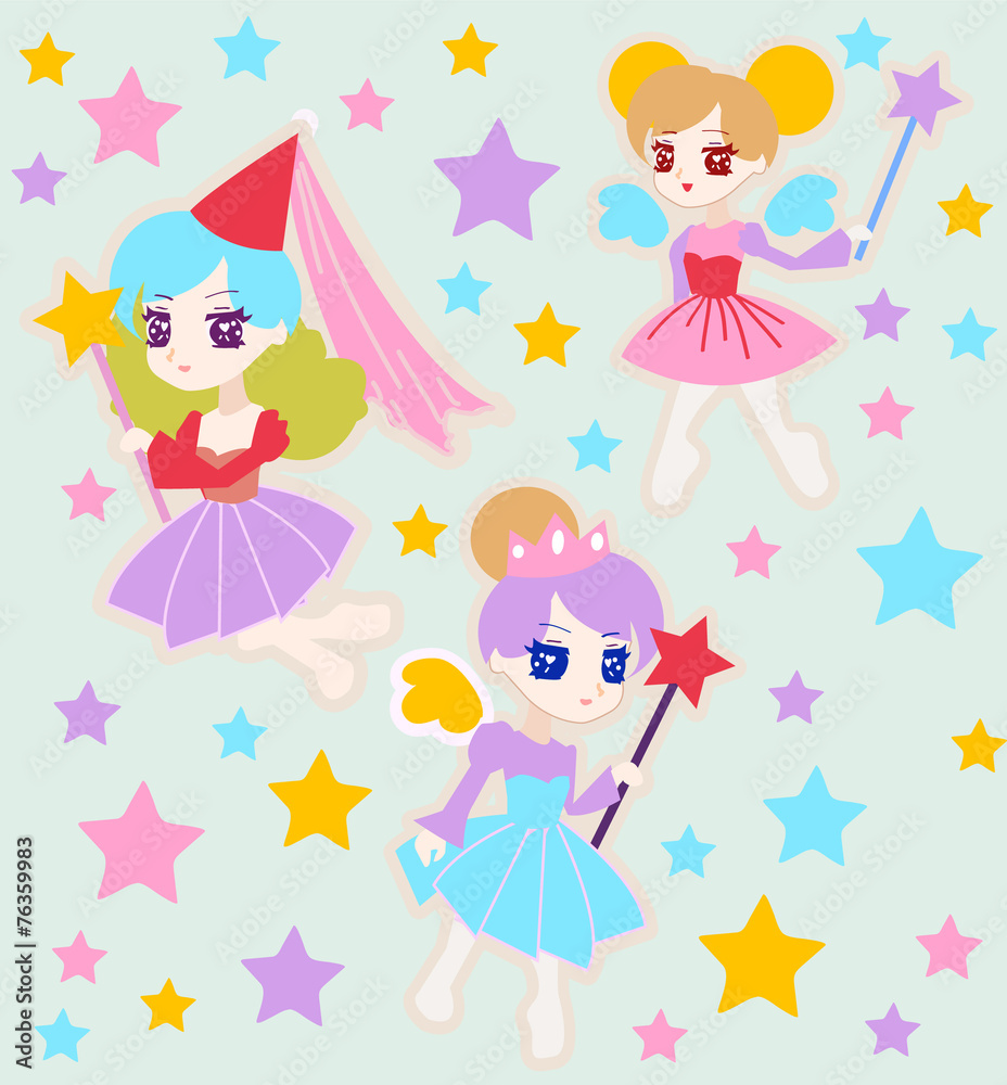 Cute Fairy Princess Character with Wings Cute Fairy Princess Character with Wings