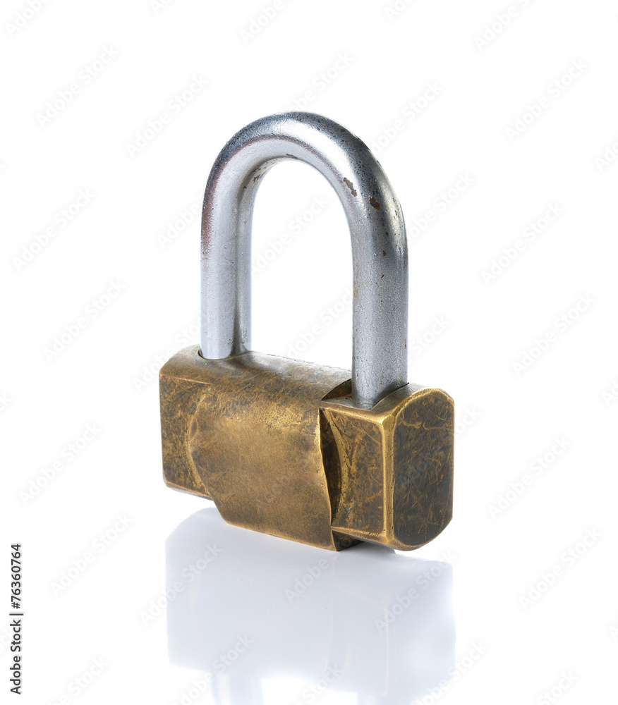 Fototapeta premium Old lock isolate on white