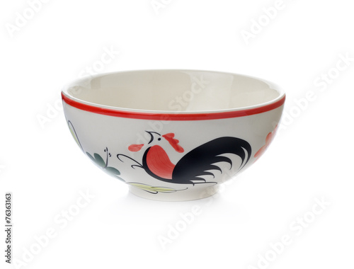 Empty ceramic bowl isolate on white