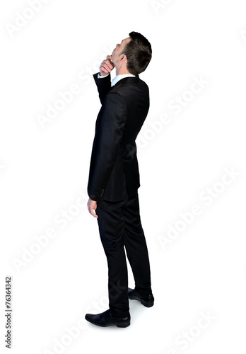 Business man looking up