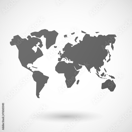 world map  icon on white background