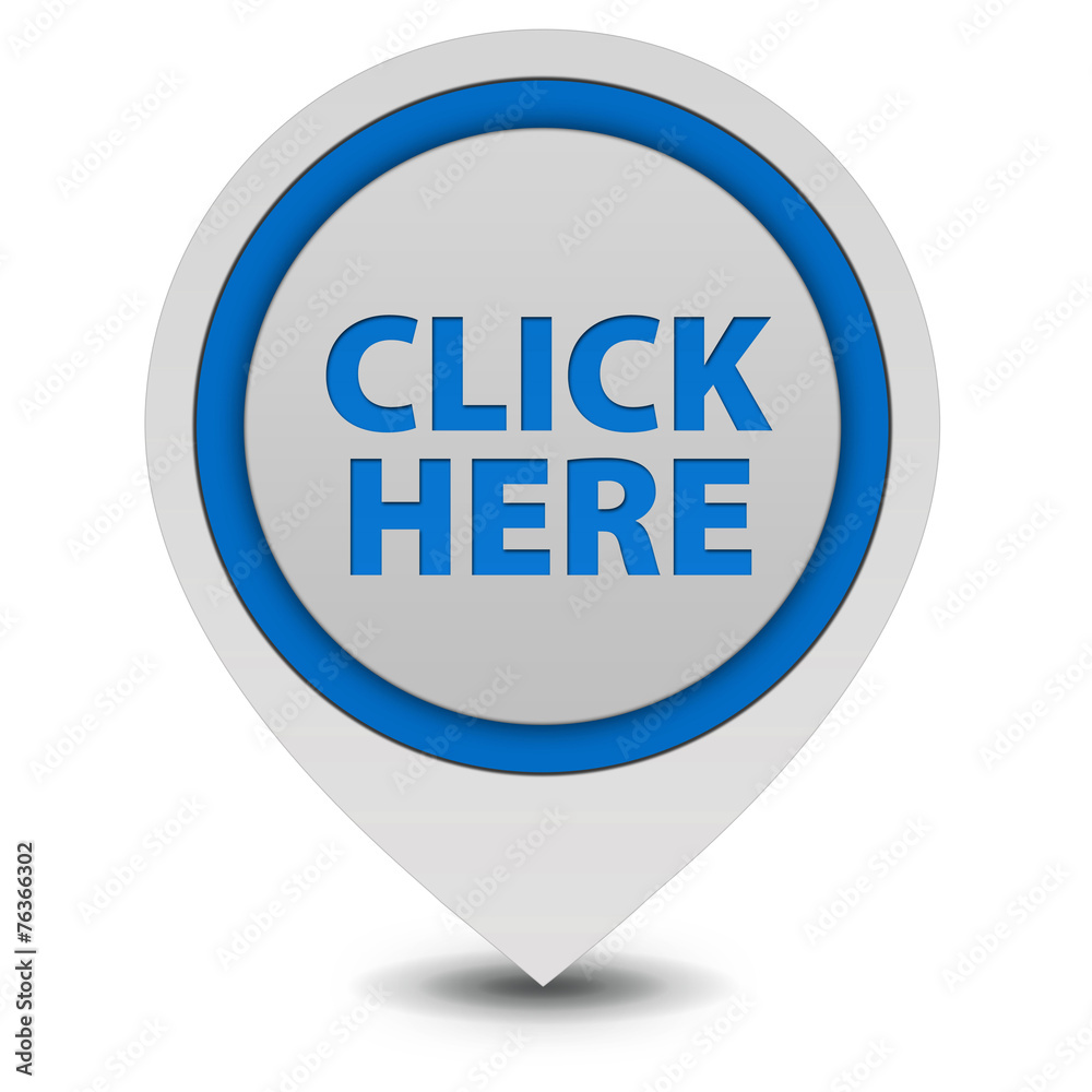 Click here pointer icon on white background Click here pointer icon on white background