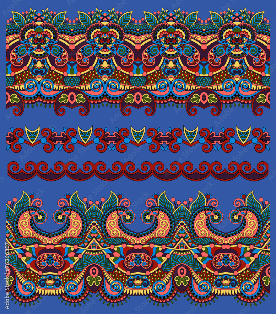 seamless ethnic floral paisley stripe pattern