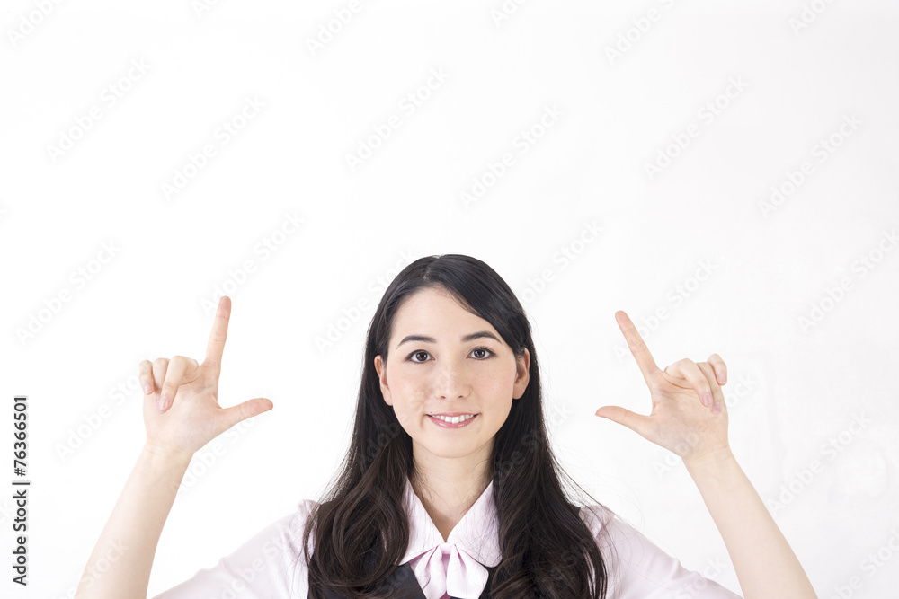 白バック 金融系OLの女性 白バック 金融系OLの女性