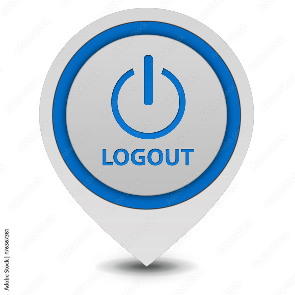 Logout pointer icon on white background Logout pointer icon on white background