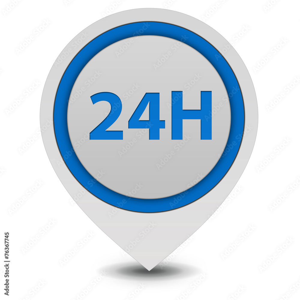 24 hours pointer icon on white background 24 hours pointer icon on white background