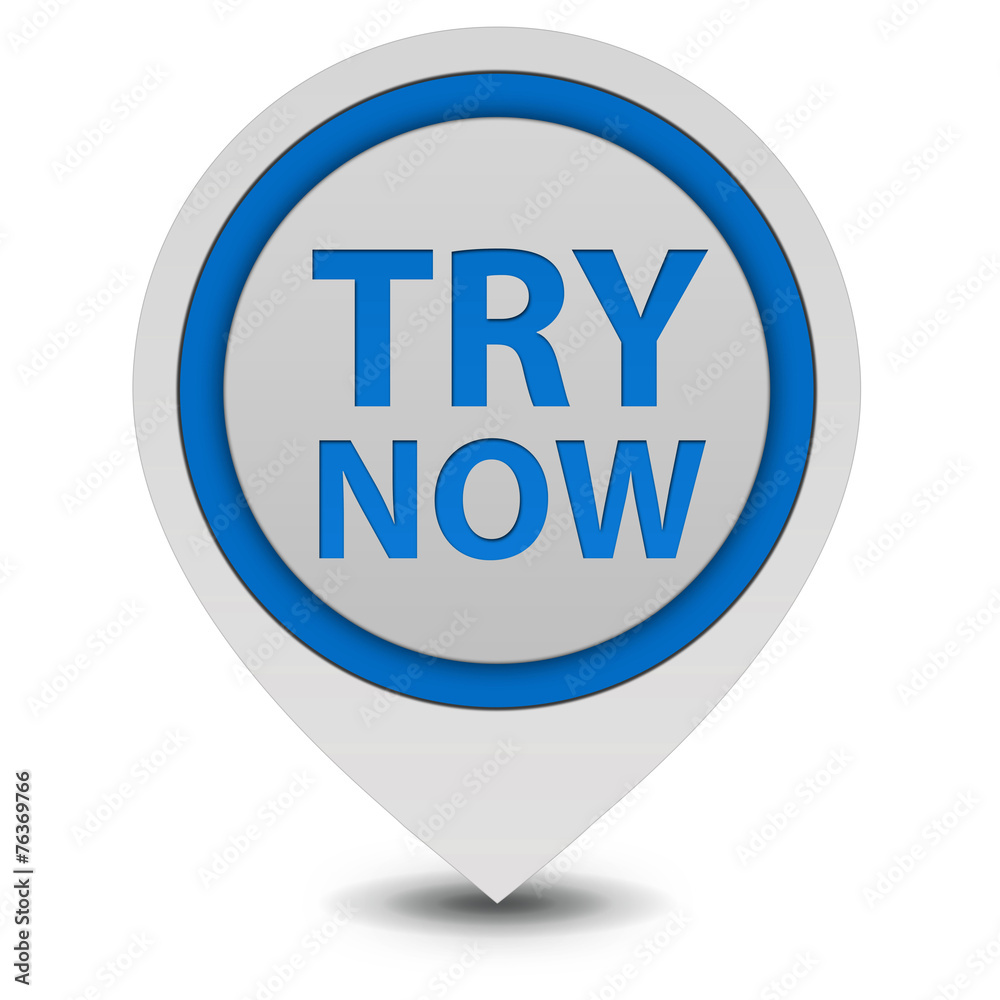 Try now pointer icon on white background Try now pointer icon on white background