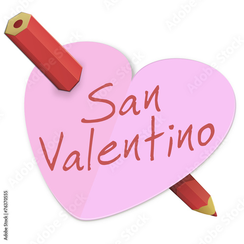 Cuore di San Valentino trafitto con una matita