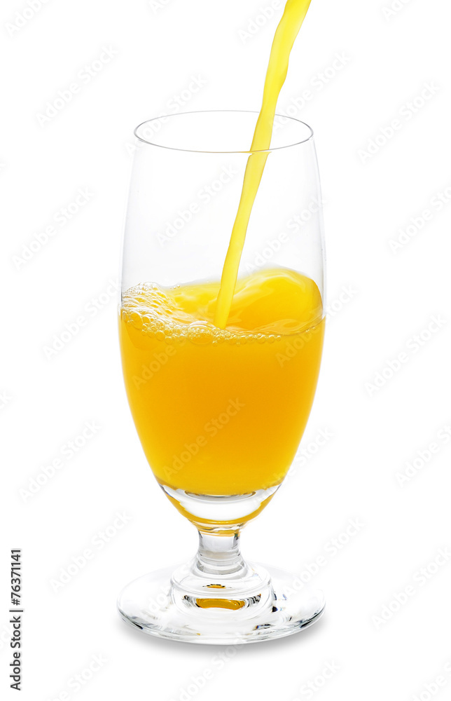 orange juice isolated on white