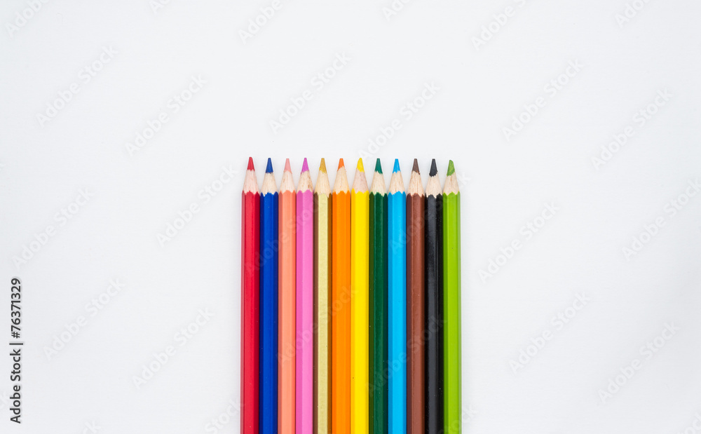 Obraz premium Colour pencils isolated on white background