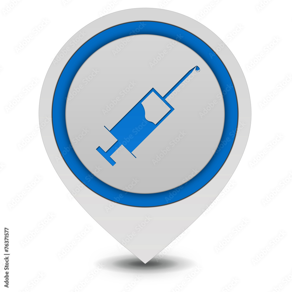 Injection pointer icon on white background Injection pointer icon on white background