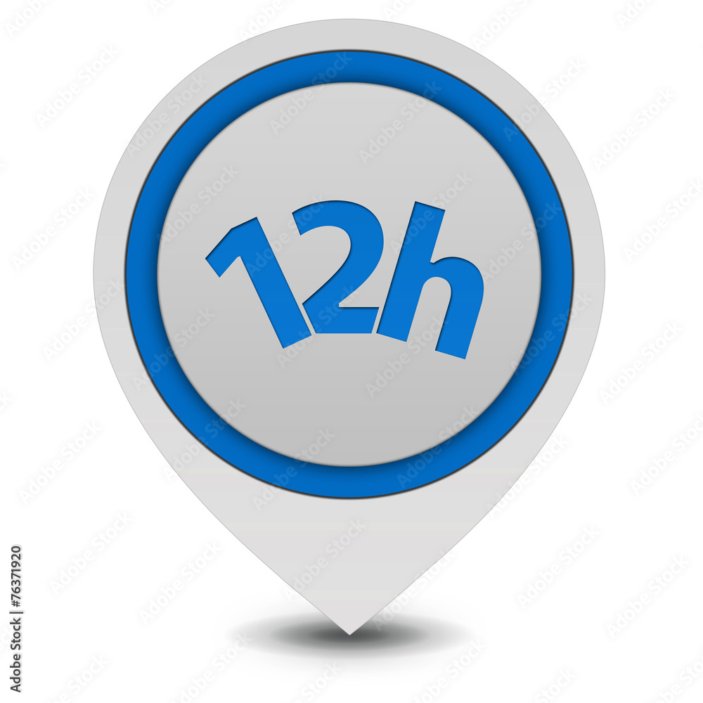 12 hours pointer icon on white background 12 hours pointer icon on white background