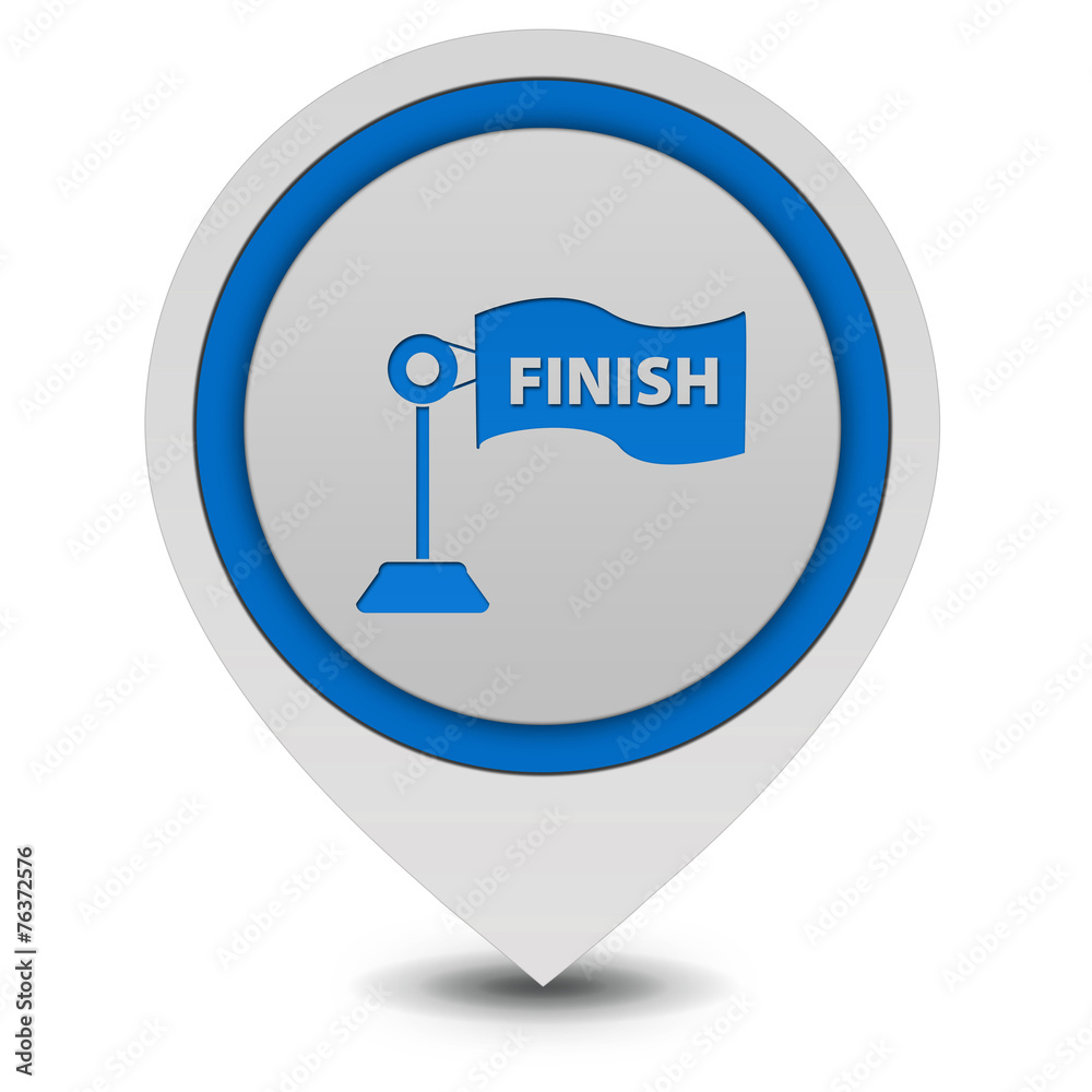 Finish pointer icon on white background Finish pointer icon on white background