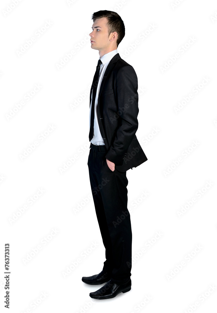 Business man standing serious Business man standing serious