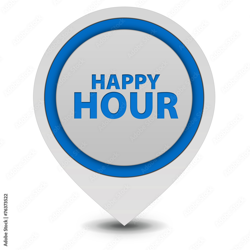 Happy hour pointer icon on white background Happy hour pointer icon on white background