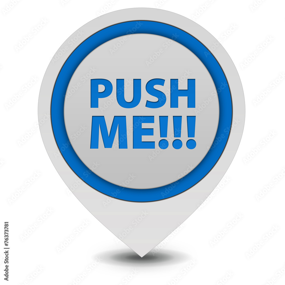 Push me pointer icon on white background Push me pointer icon on white background