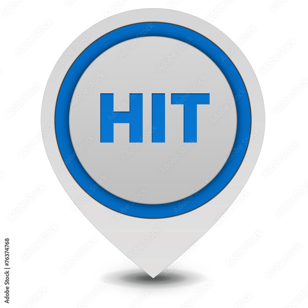 Hit pointer icon on white background Hit pointer icon on white background