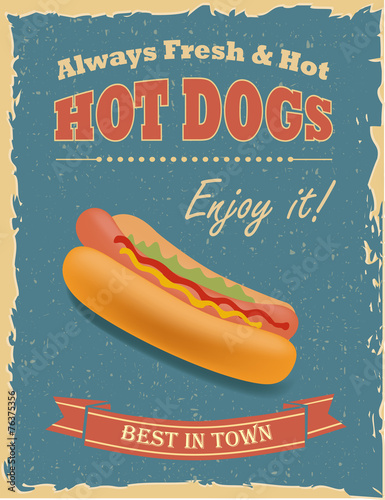 Vintage Hot Dogs poster
