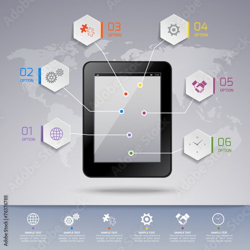Tablet infographic template