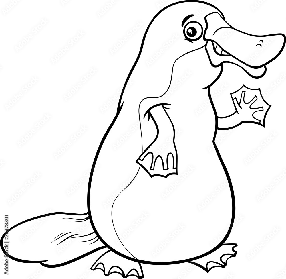 Plakat platypus animal cartoon coloring page
