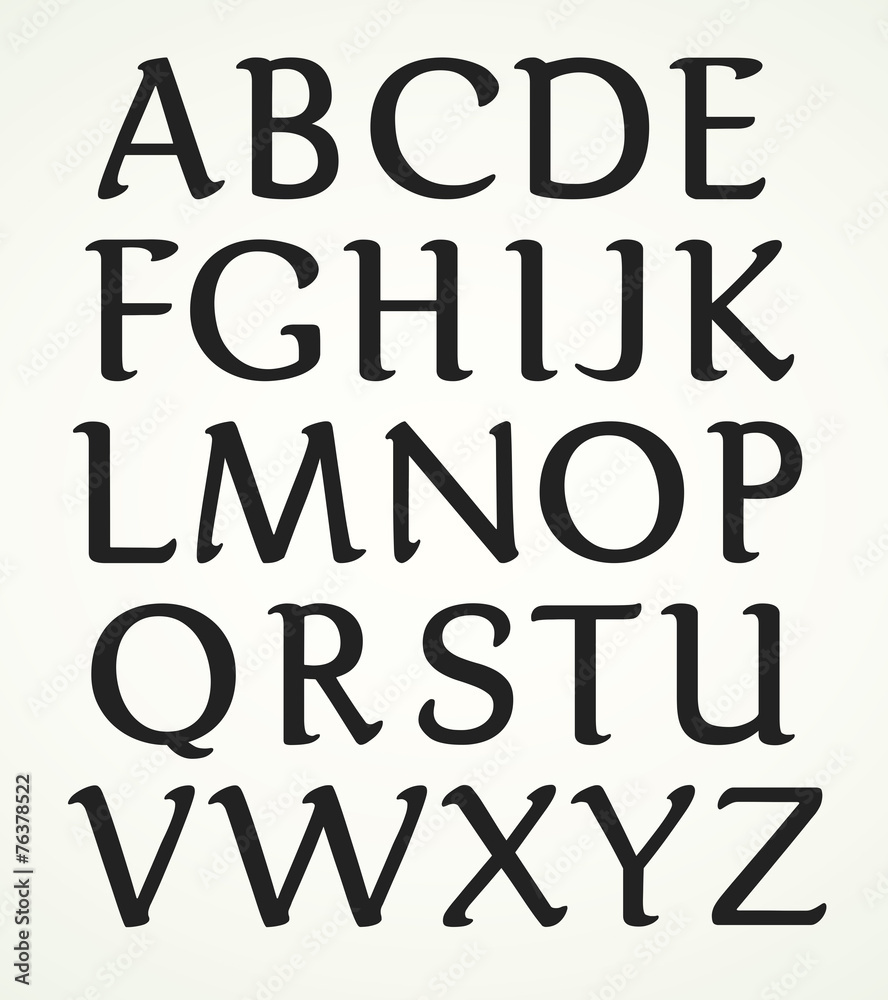 Majuscule Alphabet inspired by the roman capitals