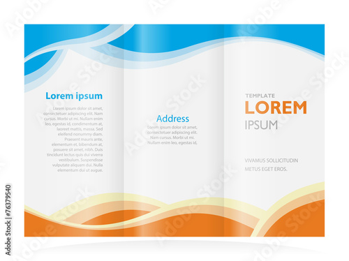brochure design template waves tri-fold