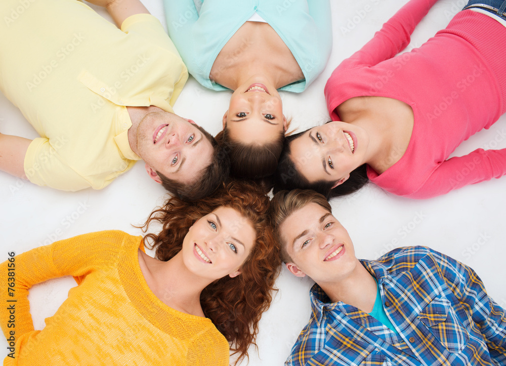 group of smiling teenagers