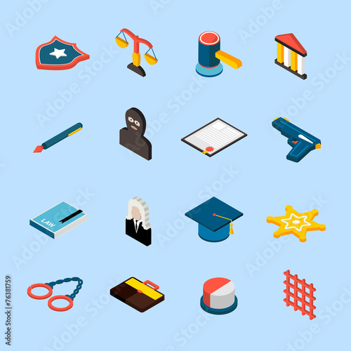 Law Icons Isometric
