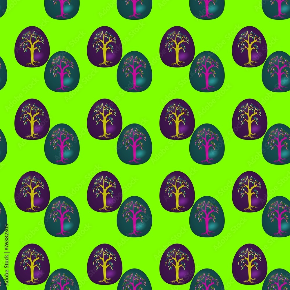 Seamless pattern with decorated Easter eggs