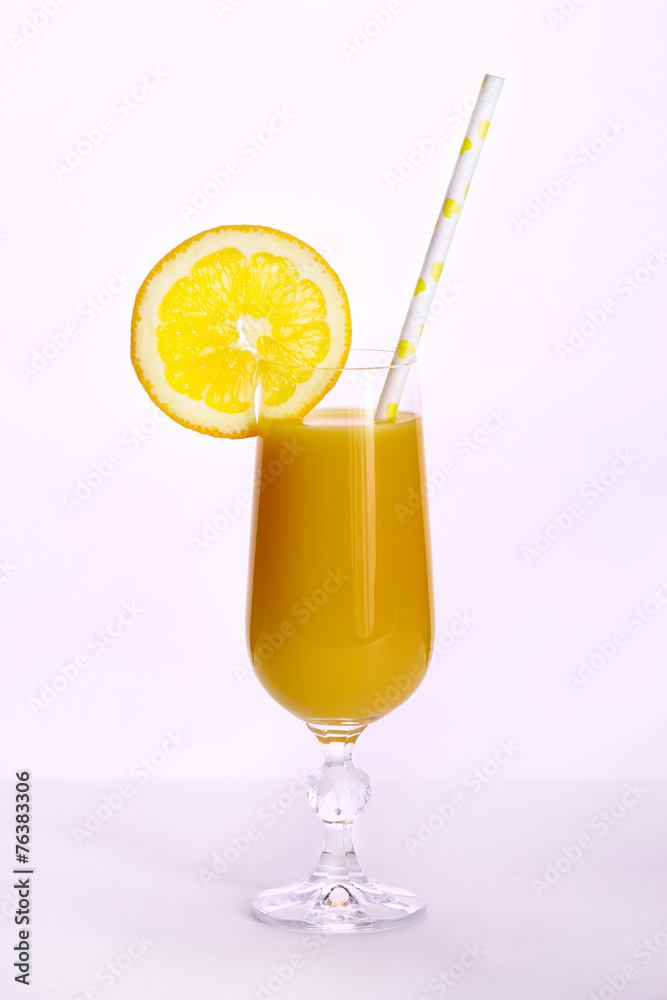 Orange juice in a glass isolated on white background Orange juice in a glass isolated on white background
