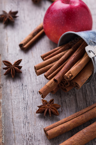 Group of spaces with cinnamon and anise