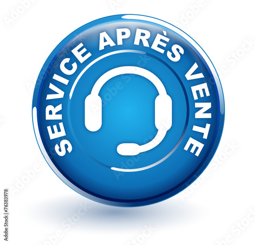 service après vente sur bouton bleu