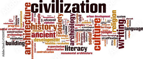 Civilization word cloud concept. Vector illustration