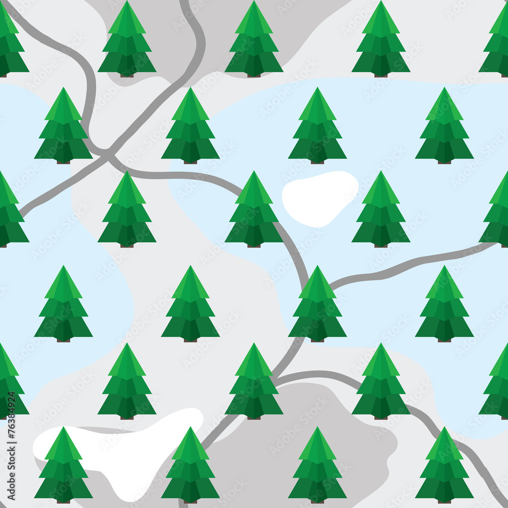 seamless pattern with forest and trails seamless pattern with forest and trails