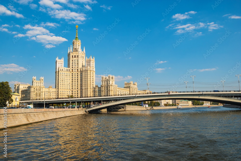 View of  Kotelnicheskaya Embankment and Moscow River