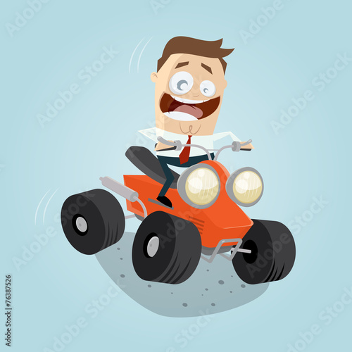 quad fahren lustig cartoon vektor