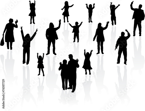 Group of people silhouettes