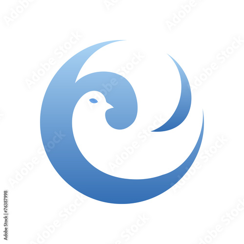 Abstract Dove Round Logo Template