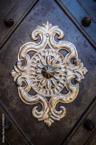 Forged decorative ornament old door
