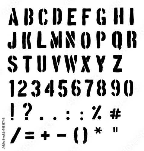 Cargo Or Traffic Stencil Alphabet